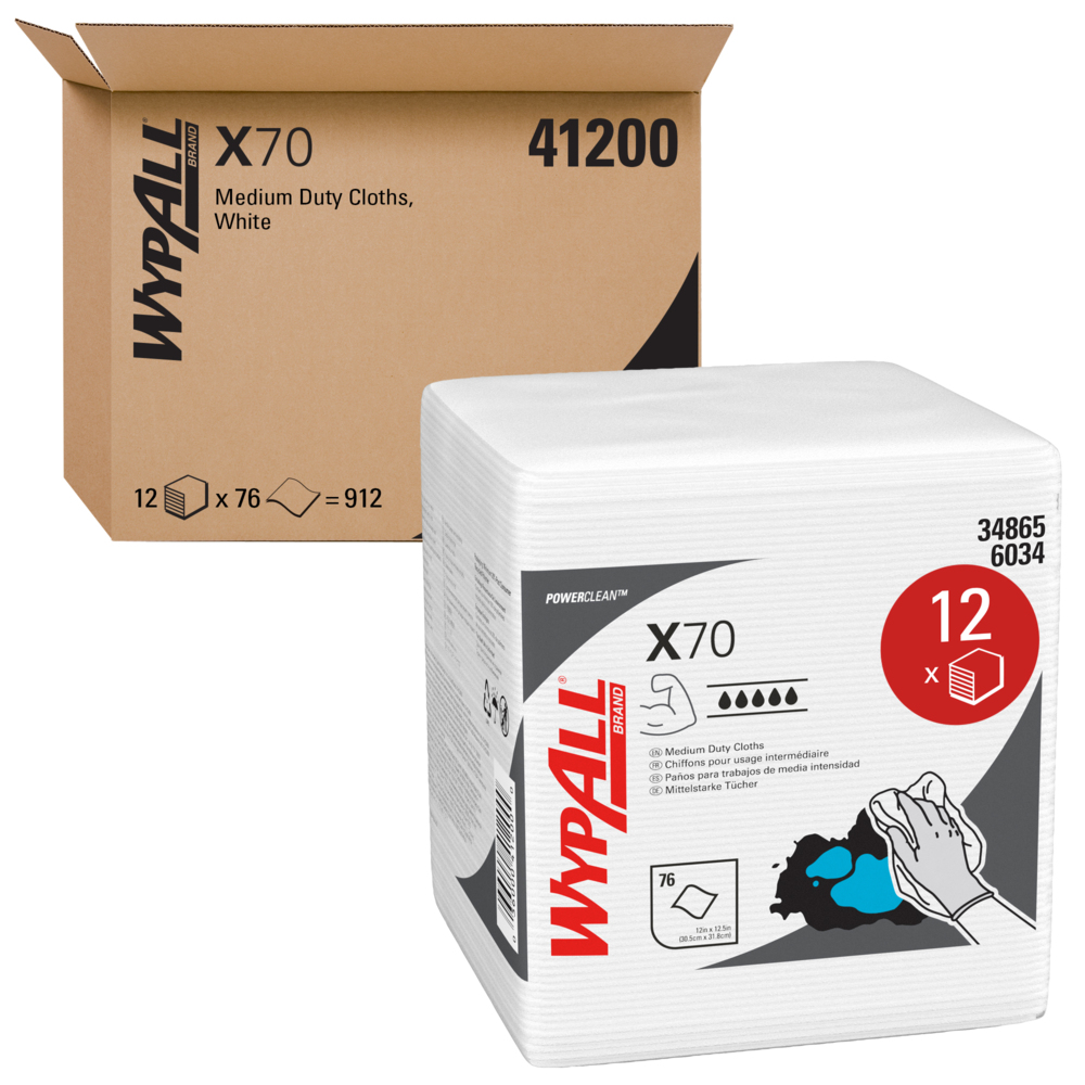 <br>$35.00/Case<br><br>WypAll® Power Clean X70 Medium Duty Cloths<br><br> - Disposable Wipers